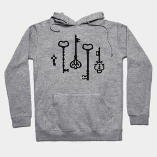 Victorian black & white Keys Hoodie